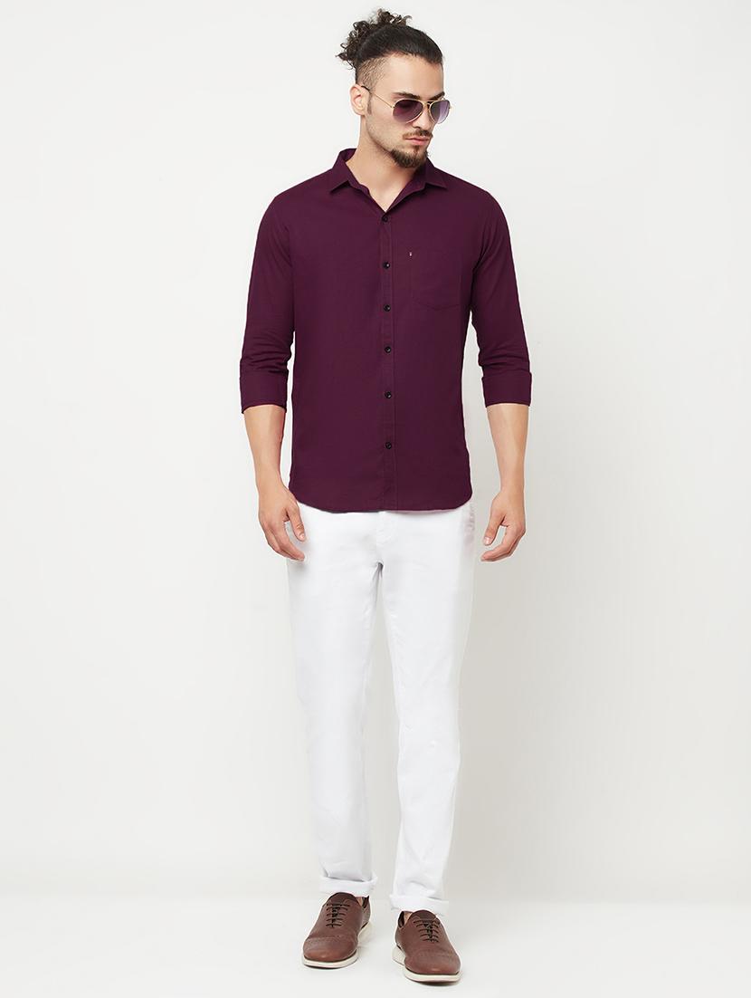purple solid casual shirt - 18346541 - Zoom Image - 4
