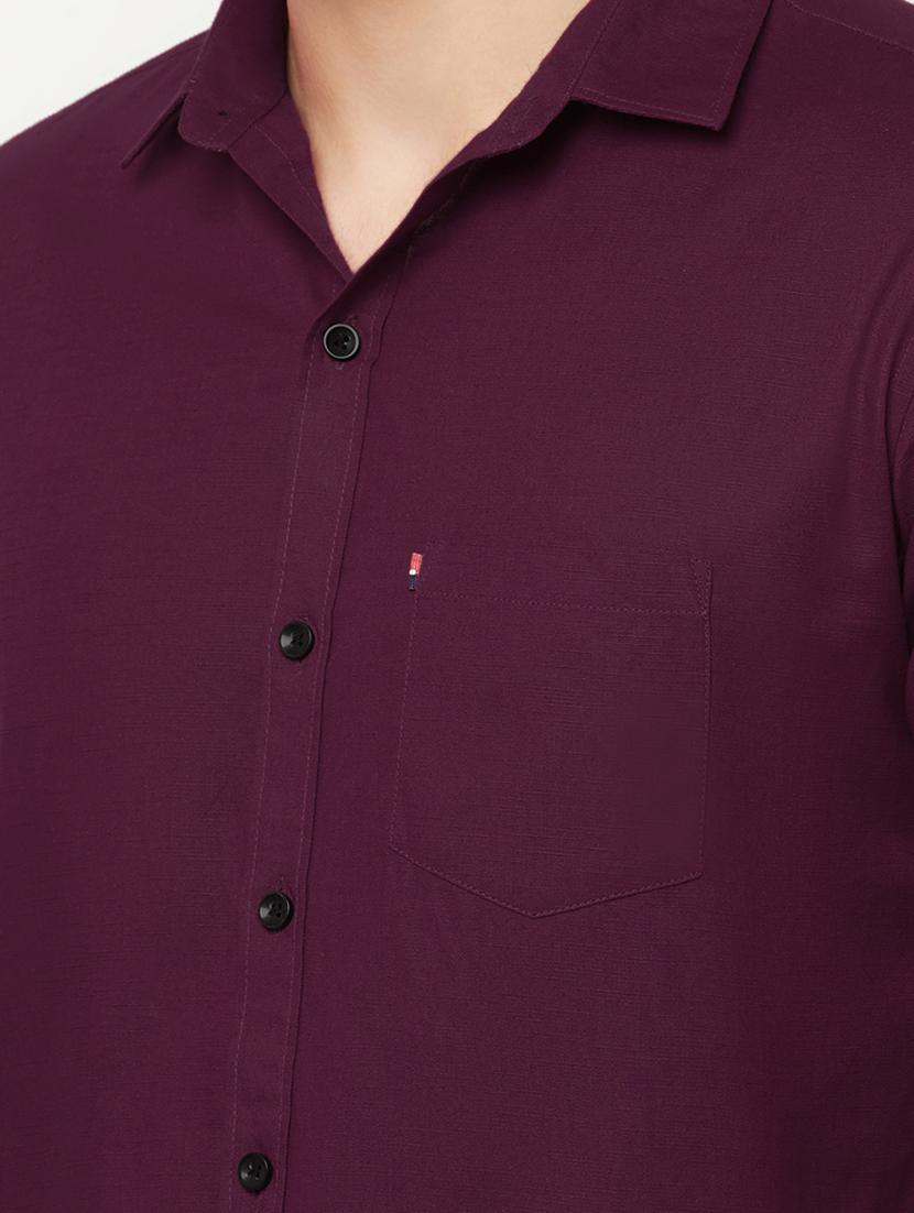 purple solid casual shirt - 18346541 - Zoom Image - 5