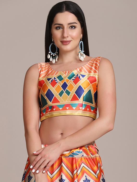 multi colored printed flared lehenga - 18346664 - Zoom Image - 4