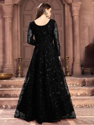embroidered semi-stitched anarkali suit set - 18346739 - Standard Image - 2