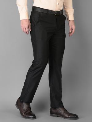 black checkered flat front trousers formal trouser - 18347252 - Standard Image - 2