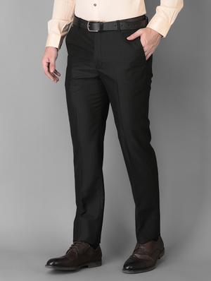 black checkered flat front trousers formal trouser - 18347252 - Standard Image - 3