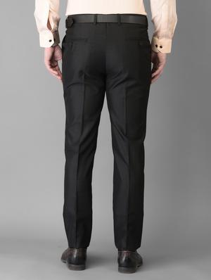 black checkered flat front trousers formal trouser - 18347252 - Standard Image - 4