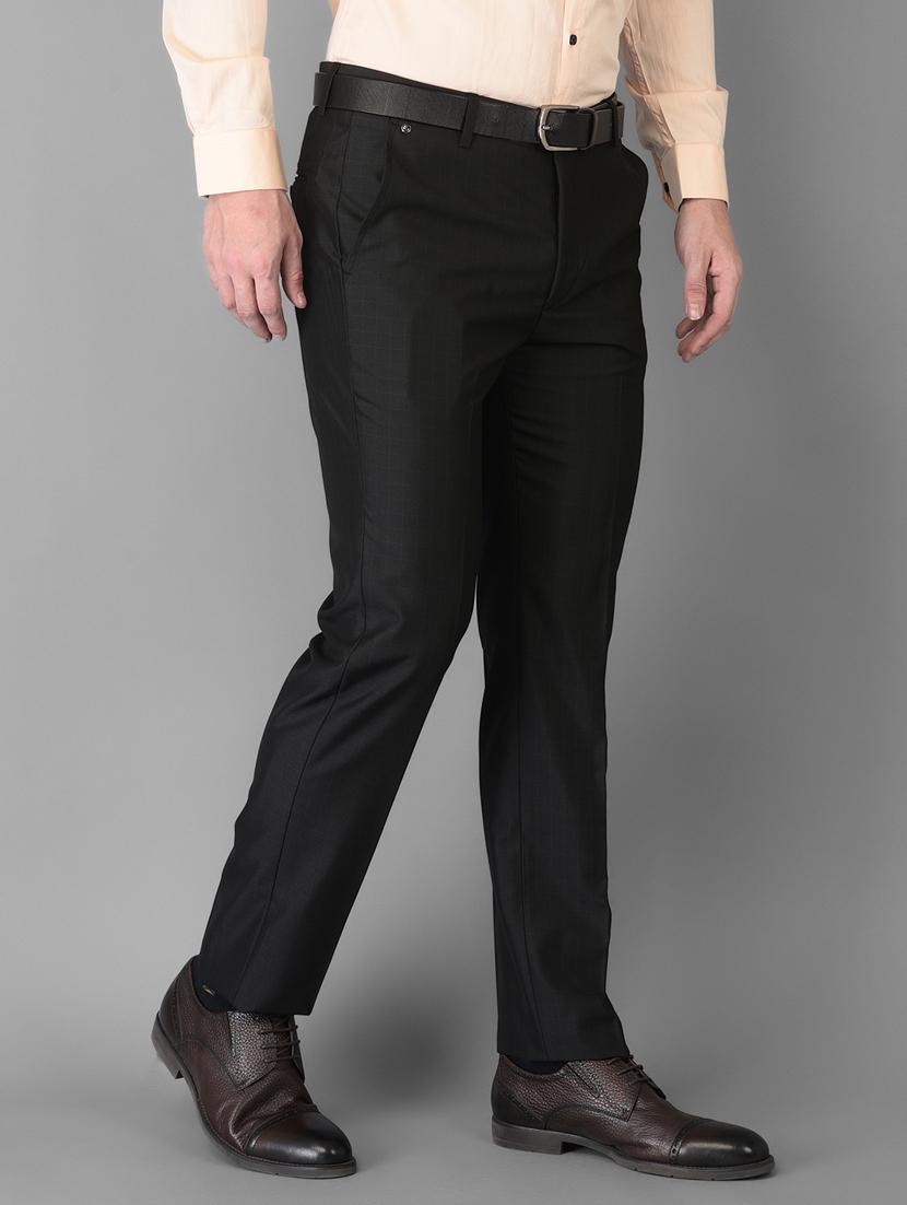 black checkered flat front trousers formal trouser - 18347252 - Zoom Image - 2
