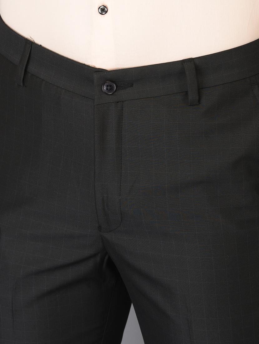 black checkered flat front trousers formal trouser - 18347252 - Zoom Image - 6