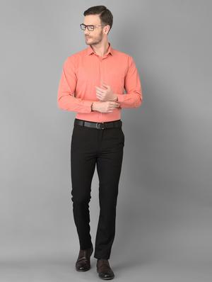 peach solid formal shirt - 18347273 - Standard Image - 5