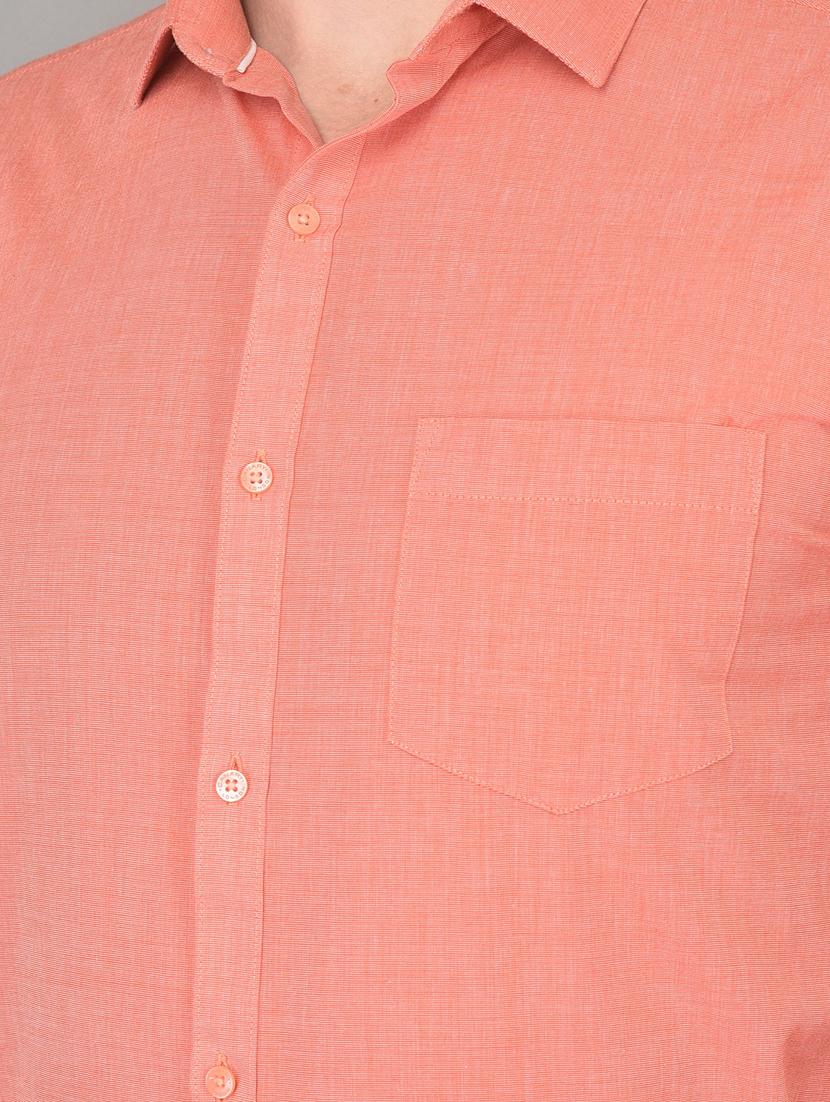 peach solid formal shirt - 18347273 - Zoom Image - 6