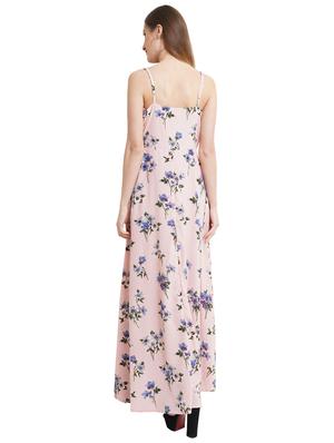 overlap neck floral maxi dress - 18347302 - Standard Image - 3