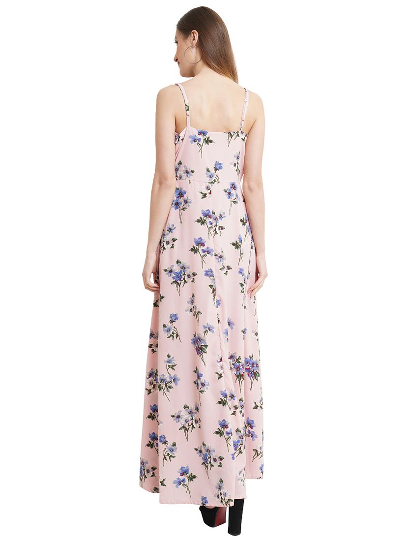 overlap neck floral maxi dress - 18347302 - Zoom Image - 3