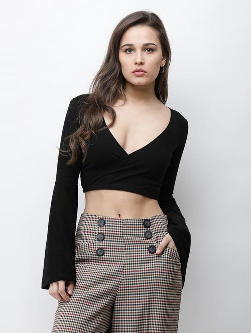 bell sleeved crop top - 18347677 - Standard Image - 1