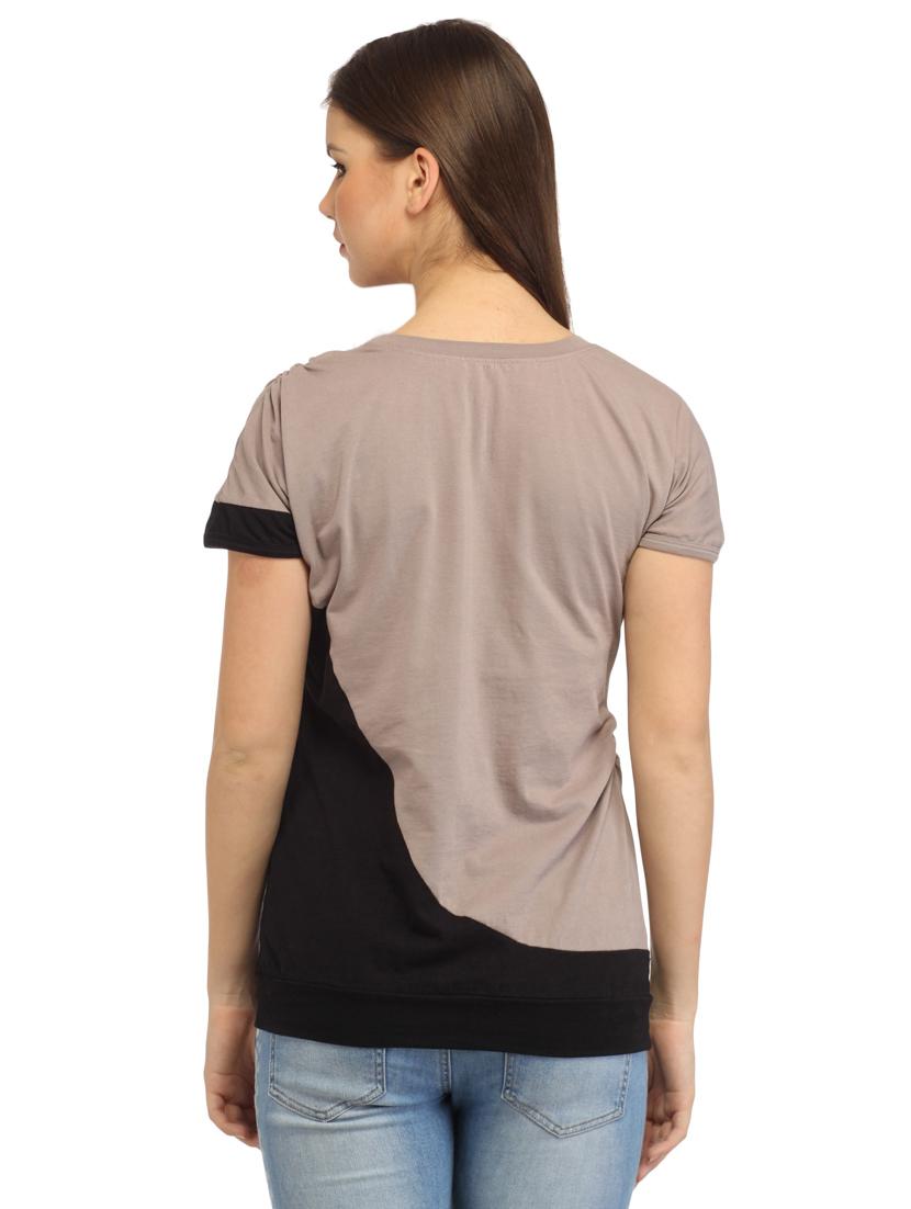 round neck color block top - 18347739 - Zoom Image - 2