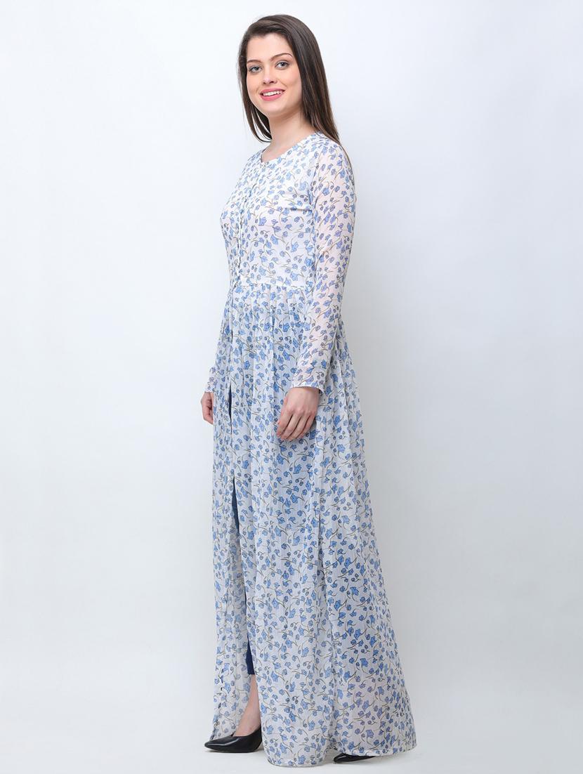 front slit floral maxi tunic - 18347866 - Zoom Image - 2