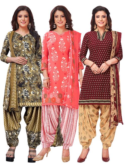 multi colored synthetic suit combos unstitched - 18348849 - Standard Image - 1