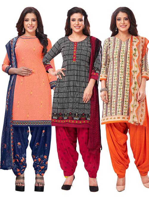 multi colored synthetic suit combos unstitched - 18348951 - Standard Image - 1