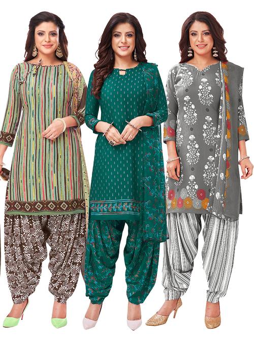 multi colored synthetic suit combos unstitched - 18348964 - Standard Image - 1