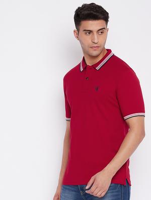 red solid polo t-shirt - 18349085 - Standard Image - 2