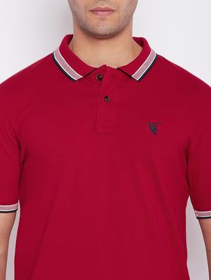 red solid polo t-shirt - 18349085 - Standard Image - 5