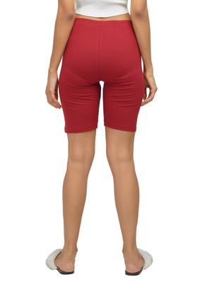 maroon solid cycling shorts short - 18349122 - Standard Image - 3