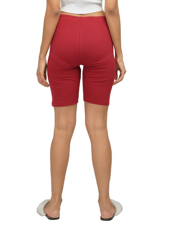 maroon solid cycling shorts short - 18349122 - Zoom Image - 3