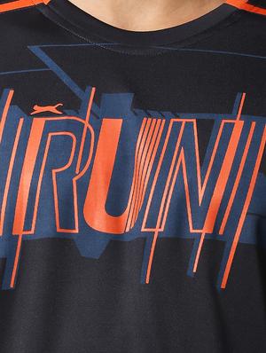 navy blue chest-printed t-shirt - 18349162 - Standard Image - 5