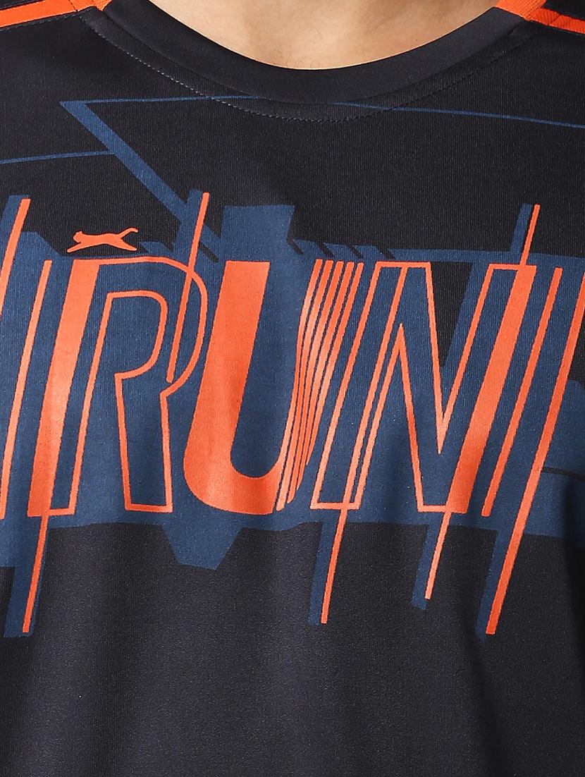 navy blue chest-printed t-shirt - 18349162 - Zoom Image - 5