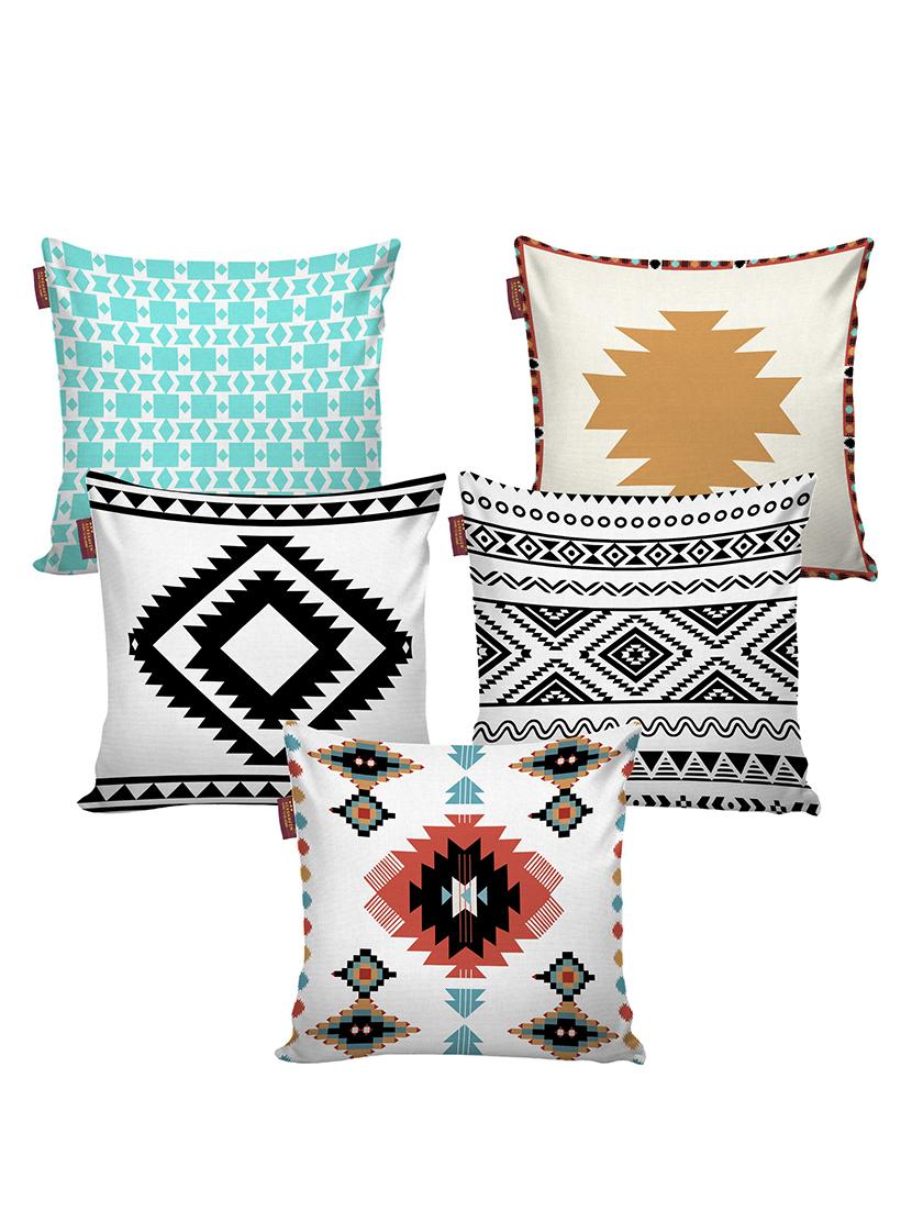 aerohaven set of 5 designer decorative throw pillow/cushion covers - cc142 - (16 inch x 16 inch, multicolour) - 18349396 - Zoom Image - 1