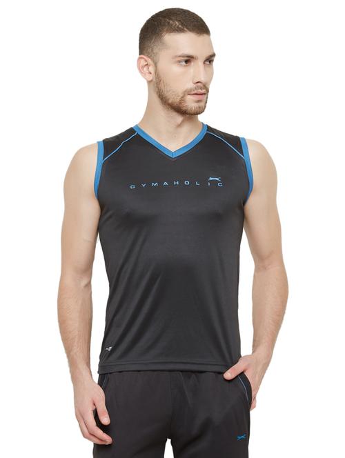 black chest-printed t-shirt - 18351175 - Standard Image - 1