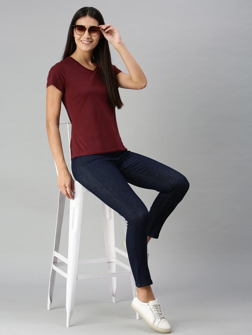 mid rise solid denim jean - 18351179 - Zoom Image - 4