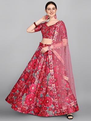 multi colored silk flared lehenga - 18351222 - Standard Image - 2