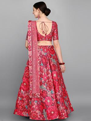 multi colored silk flared lehenga - 18351222 - Standard Image - 3
