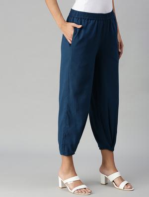mid rise solid trouser - 18351321 - Standard Image - 2