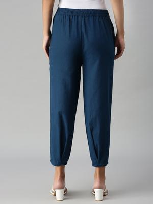 mid rise solid trouser - 18351321 - Standard Image - 3