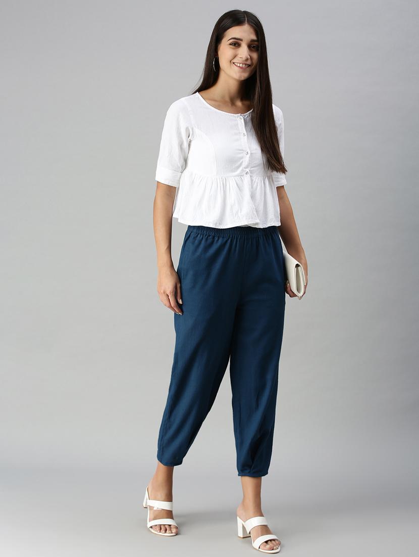 mid rise solid trouser - 18351321 - Zoom Image - 4