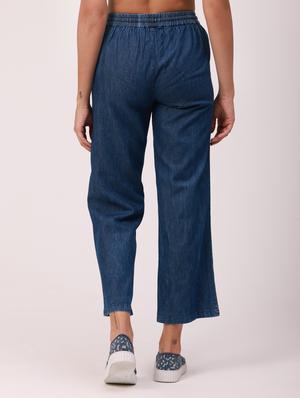 mid rise solid trouser - 18351322 - Standard Image - 4