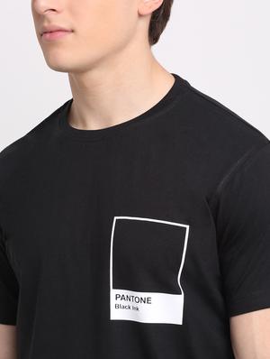 black chest-printed t-shirt - 18351694 - Standard Image - 5