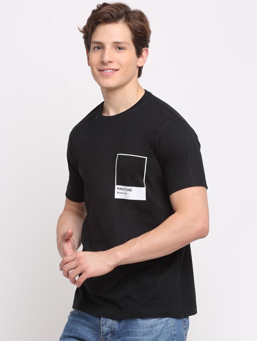black chest-printed t-shirt - 18351694 - Zoom Image - 2