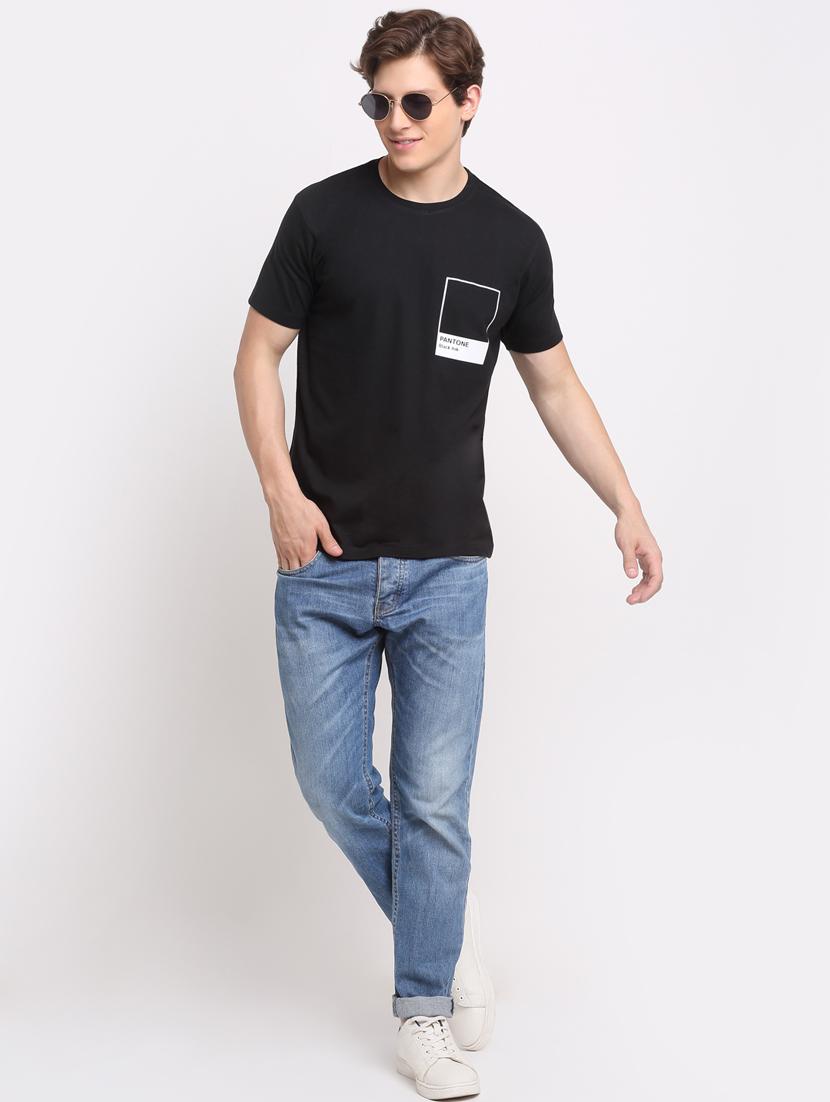 black chest-printed t-shirt - 18351694 - Zoom Image - 4
