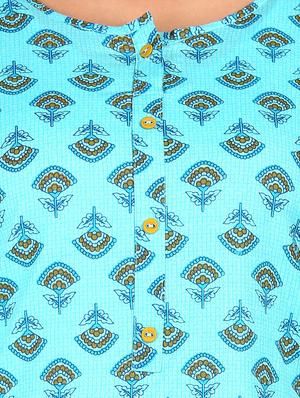 blue rayon straight kurta - 18353224 - Standard Image - 5