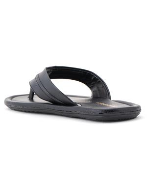 black leatherette slip on slippers - 18354530 - Standard Image - 3