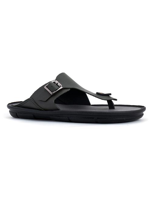 grey leatherette slip on slippers - 18354534 - Standard Image - 1