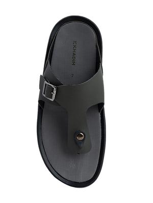 grey leatherette slip on slippers - 18354534 - Standard Image - 4