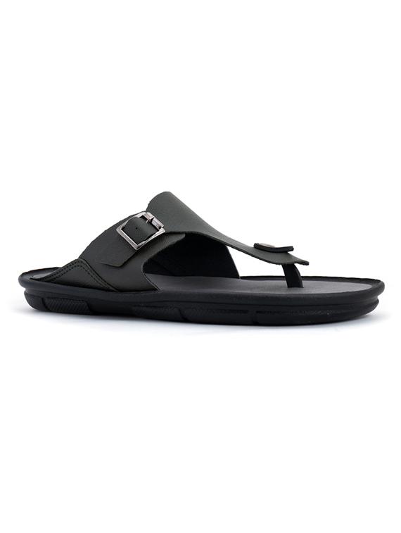 grey leatherette slip on slippers - 18354534 - Zoom Image - 1
