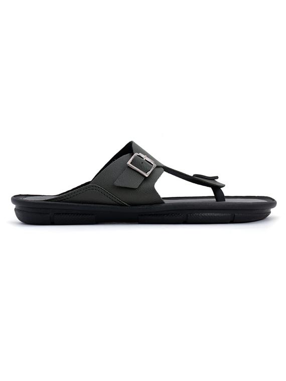 grey leatherette slip on slippers - 18354534 - Zoom Image - 2