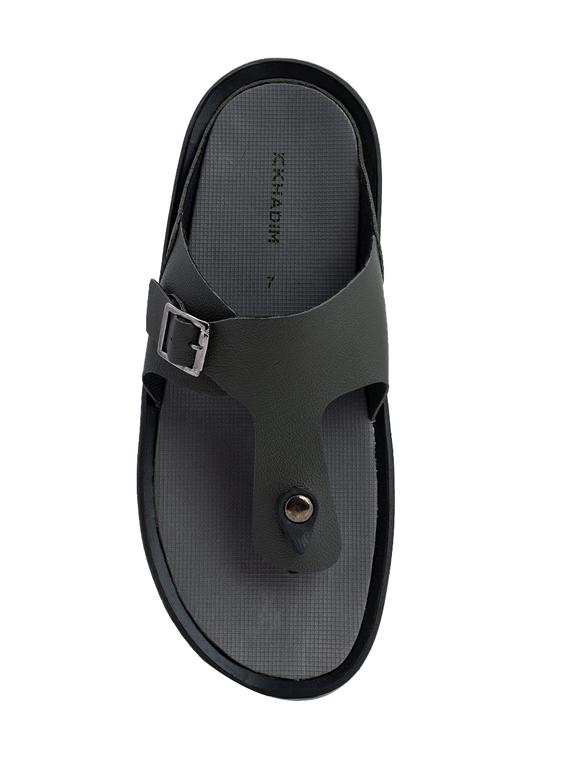 grey leatherette slip on slippers - 18354534 - Zoom Image - 4