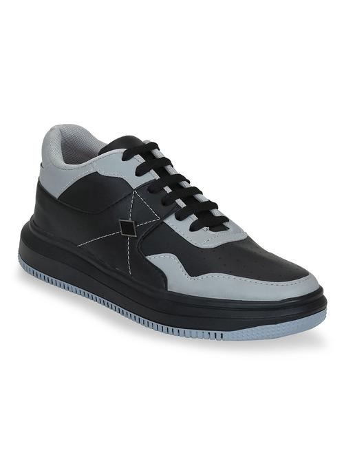 black synthetic lace up sneakers - 18354573 - Standard Image - 1