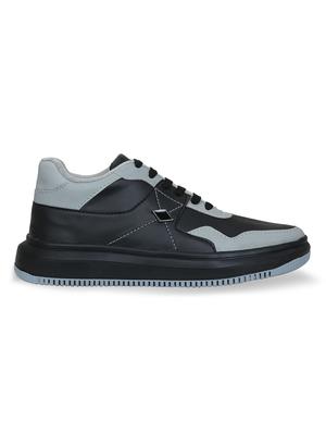 black synthetic lace up sneakers - 18354573 - Standard Image - 3