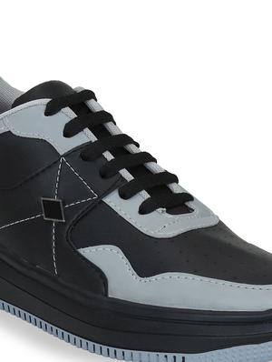 black synthetic lace up sneakers - 18354573 - Standard Image - 6