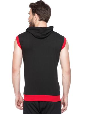 black solid hooded t-shirt - 18354615 - Standard Image - 4