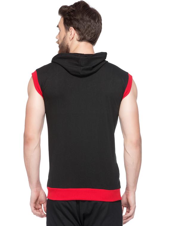 black solid hooded t-shirt - 18354615 - Zoom Image - 4