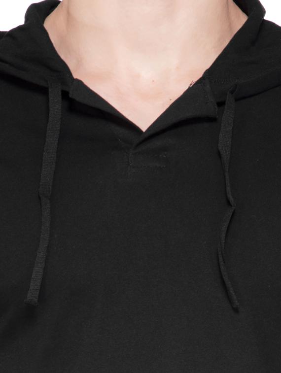 black color-blocked hooded t-shirt - 18354618 - Zoom Image - 4